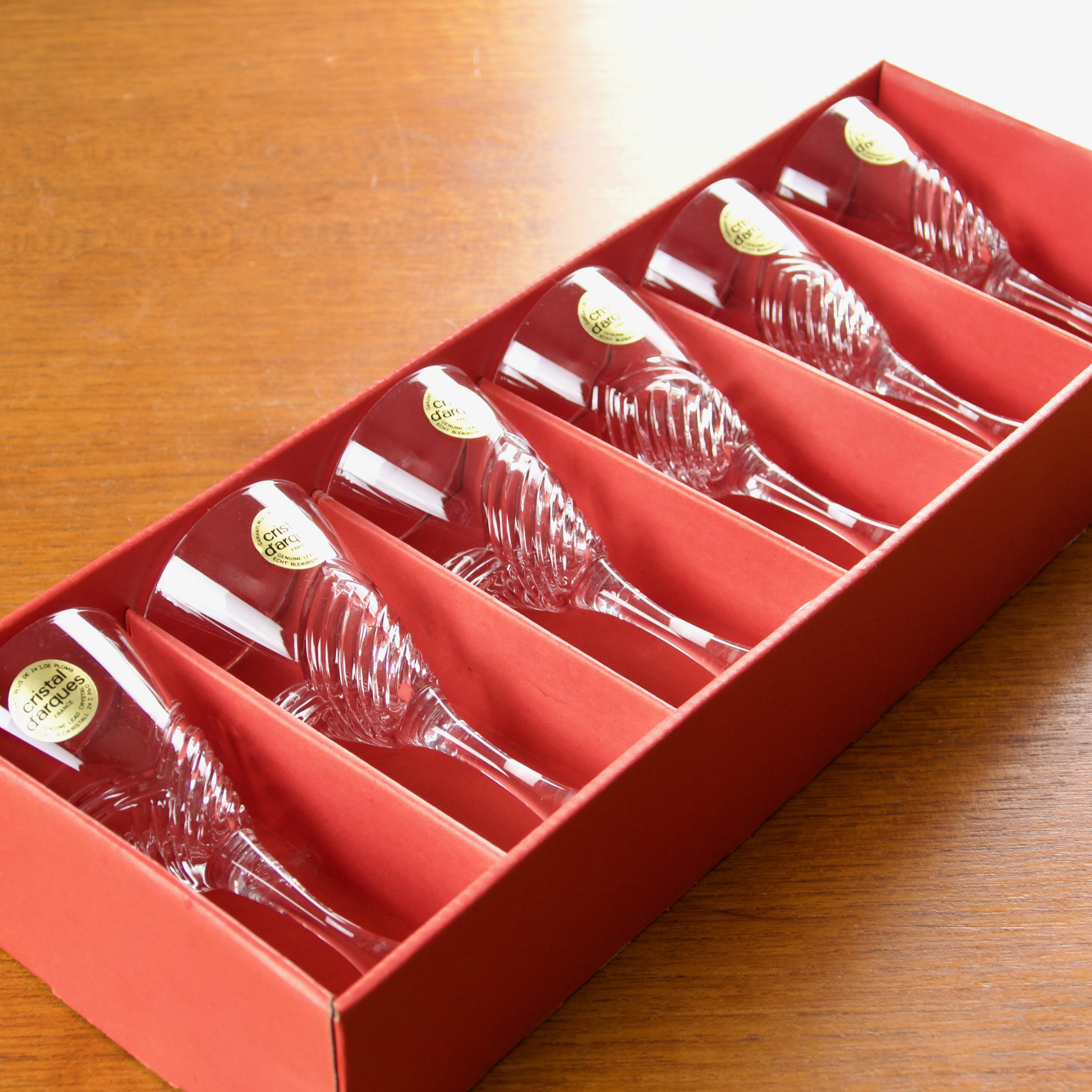 6 Arques crystal glasses Fuseau model