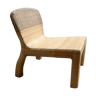Vintage designer armchair - rattan & pine