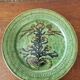 Green earth dish with a pattern from the manufacture Saint Jorioz Annecy