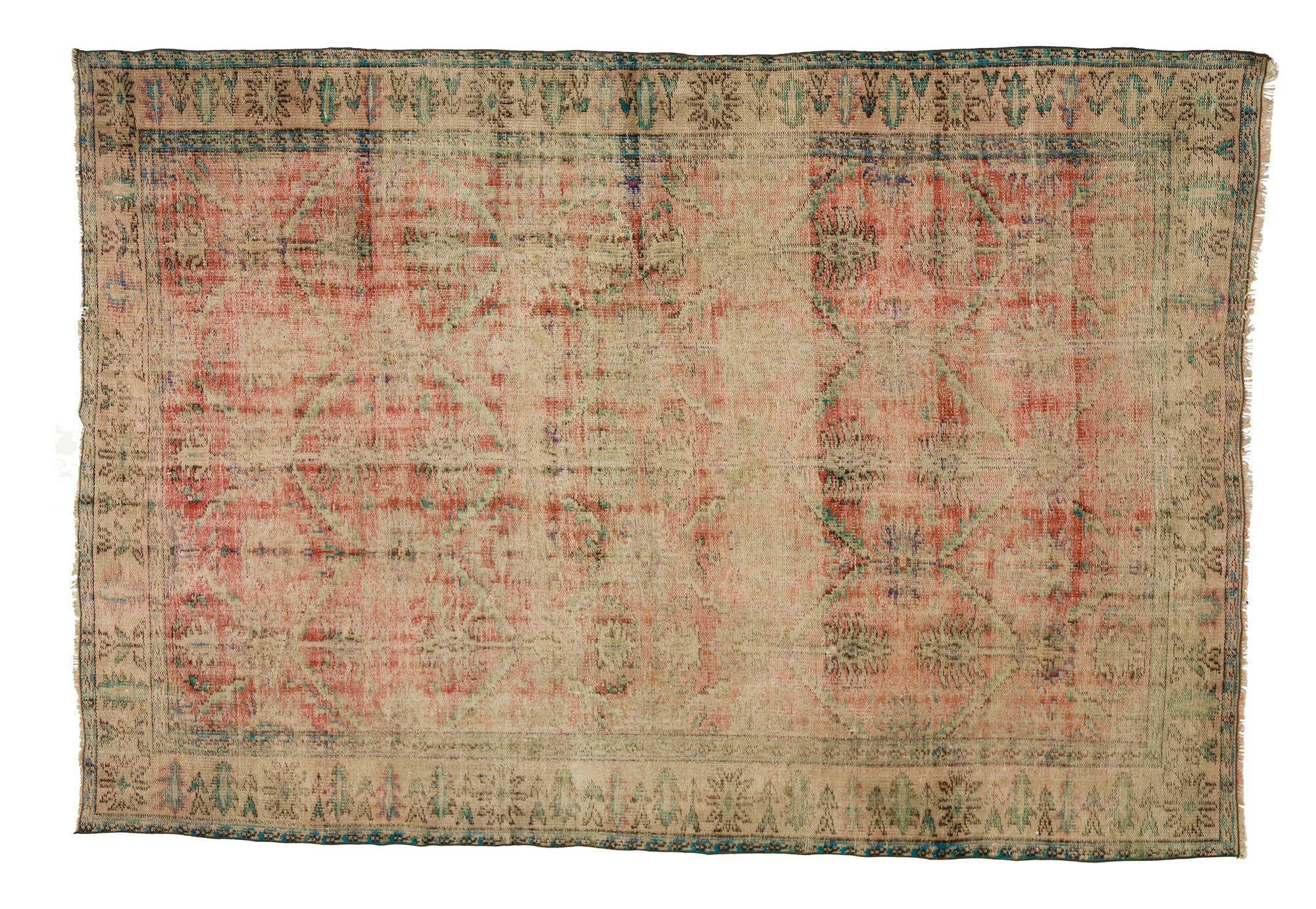 Anatolian handmade vintage rug 278 cm x 196 cm