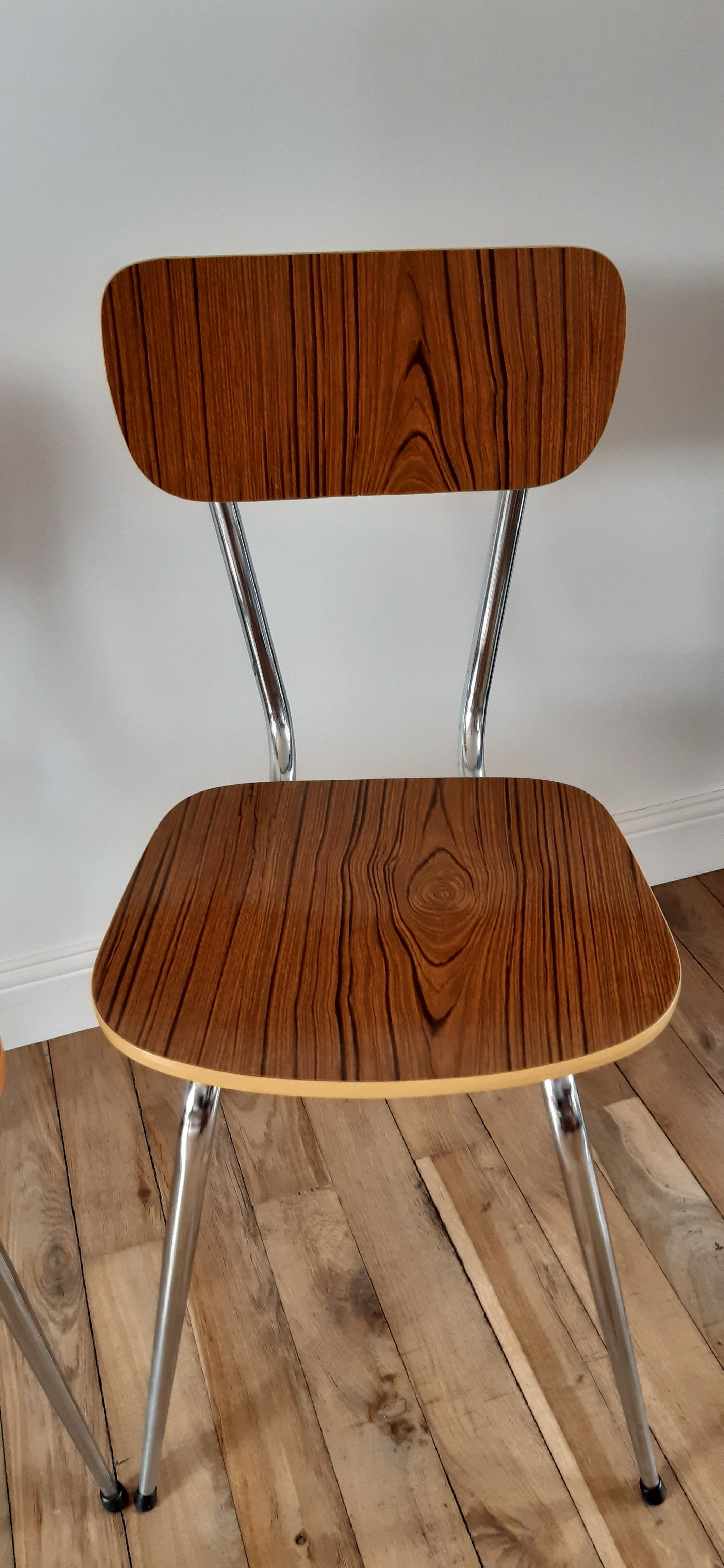 Duo de chaises en formica années 70