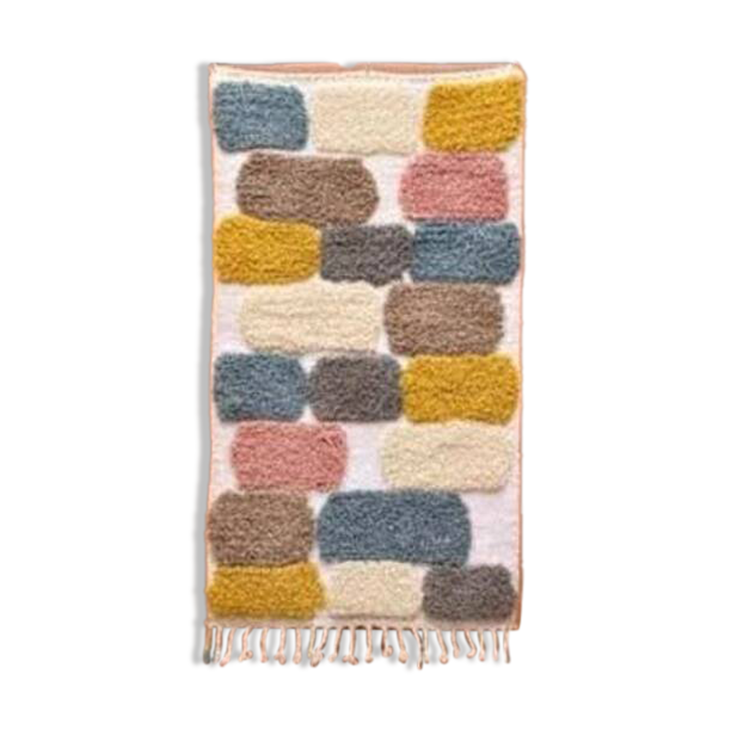 Handmade Berber hallway rug made of wool.