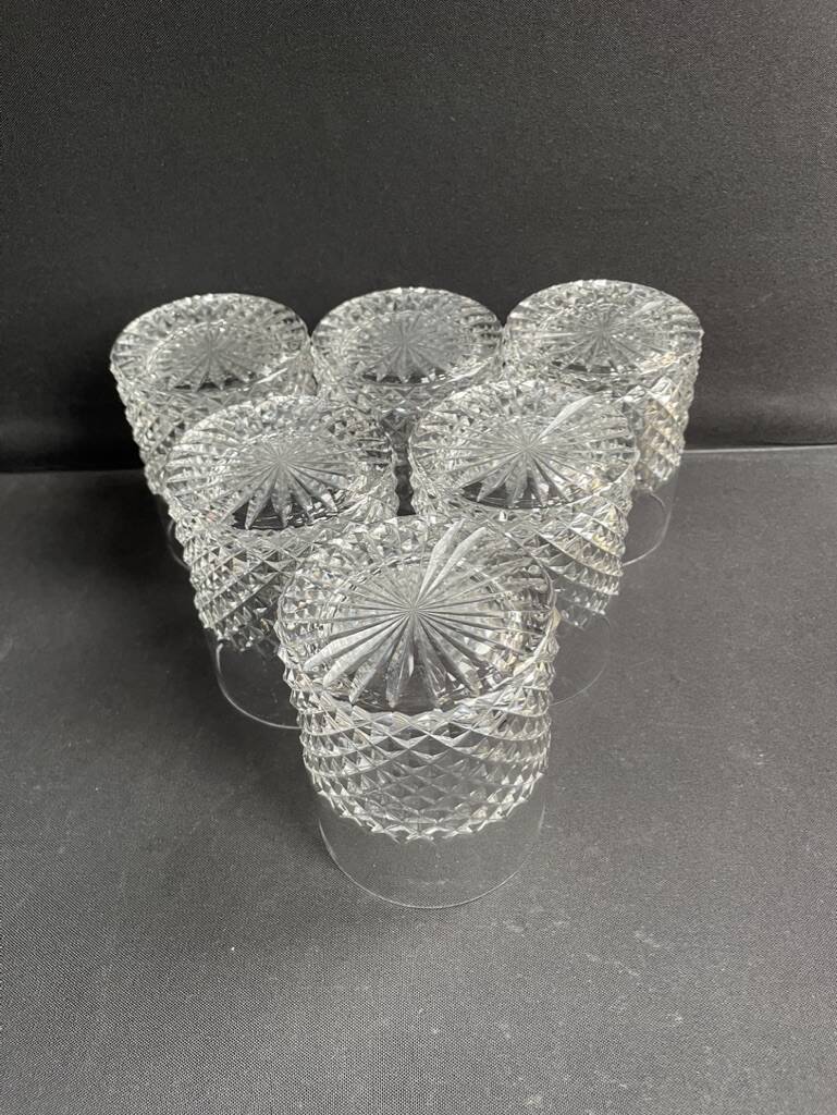 6 Cut crystal whiskey glasses