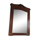 Antique carved solid wood buffet mirror, late 19th century.