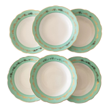 6 antique plates in fine earthenware St Étienne