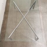Metal coffee table and glass 1970