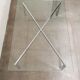 Table basse metal et verre 1970
