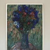 Huile sur toile suédoise – « Vase bleu » par Lennart Andersson