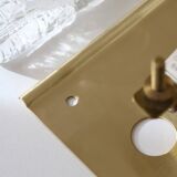 Pair of glass and brass wall lights by Carl Fagerlund for Orrefors, 1960.