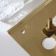Pair of glass and brass wall lights by Carl Fagerlund for Orrefors, 1960.