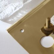 Pair of glass and brass wall lights by Carl Fagerlund for Orrefors, 1960.