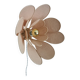 Flower wall light made of rattan and old pink linen petals
