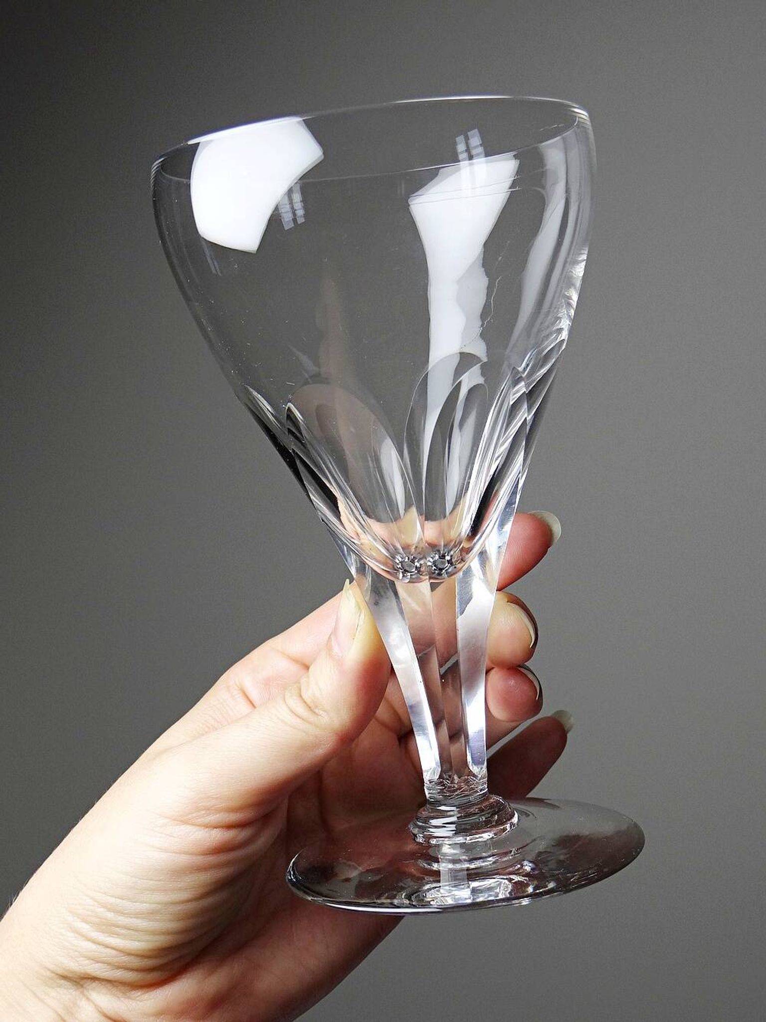 Antique service of 6 cut crystal glasses attributed to Moser, Bohemia.