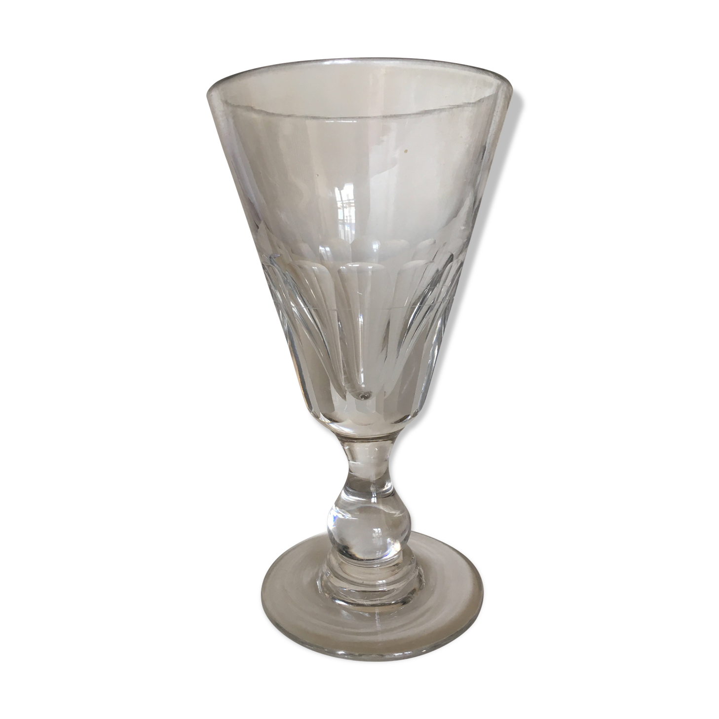 Absinthe glass 19th with flat ribs