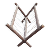 Vintage wooden and wire magazine rack