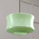Mid-Century Italian Brass and Green Glass Pendant Lamp
