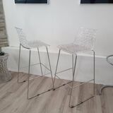 Paire de tabourets de bar design Spider Made in Italy