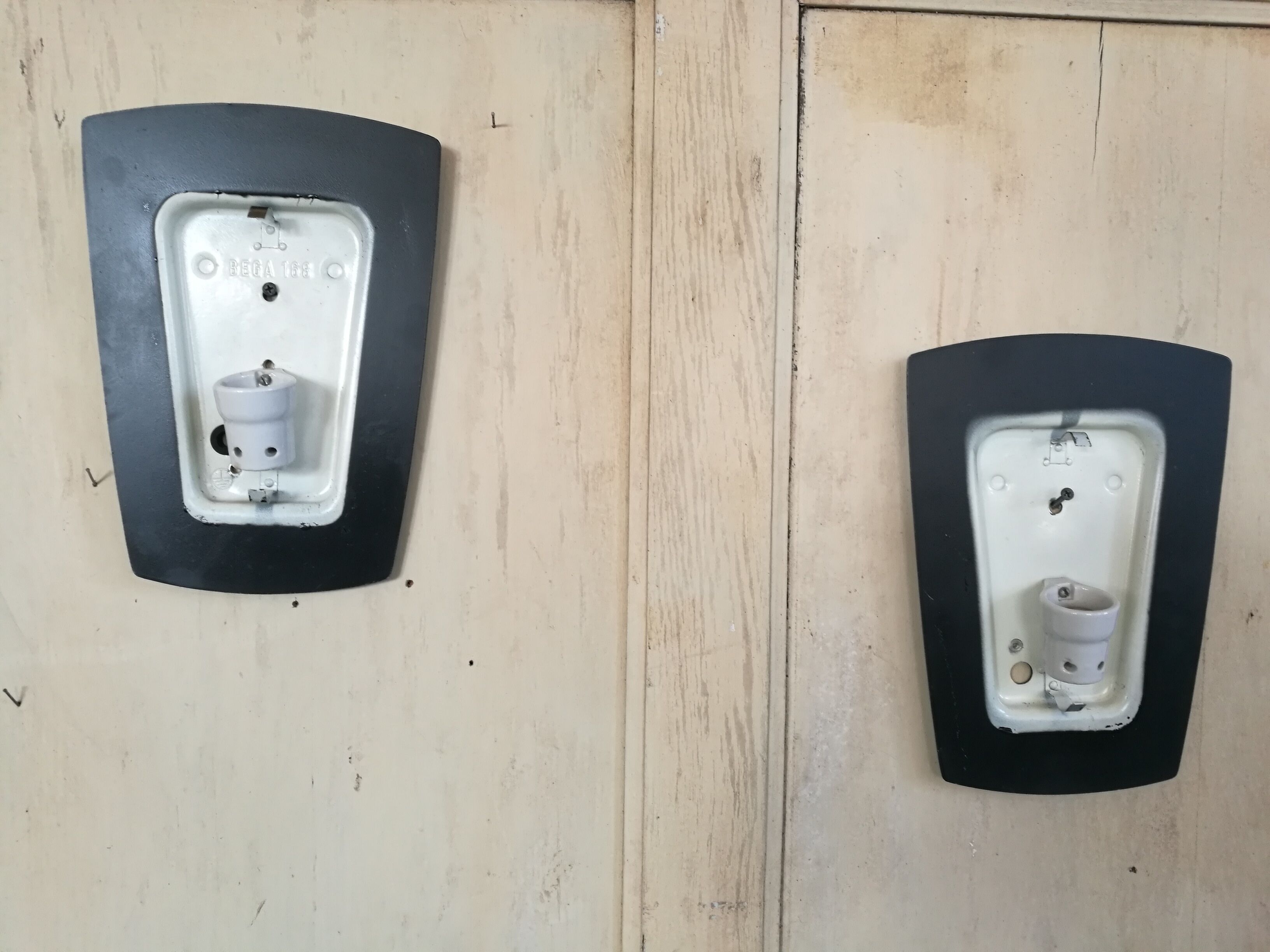 Pair of opaline and metal wall lamps