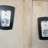 Pair of opaline and metal wall lamps