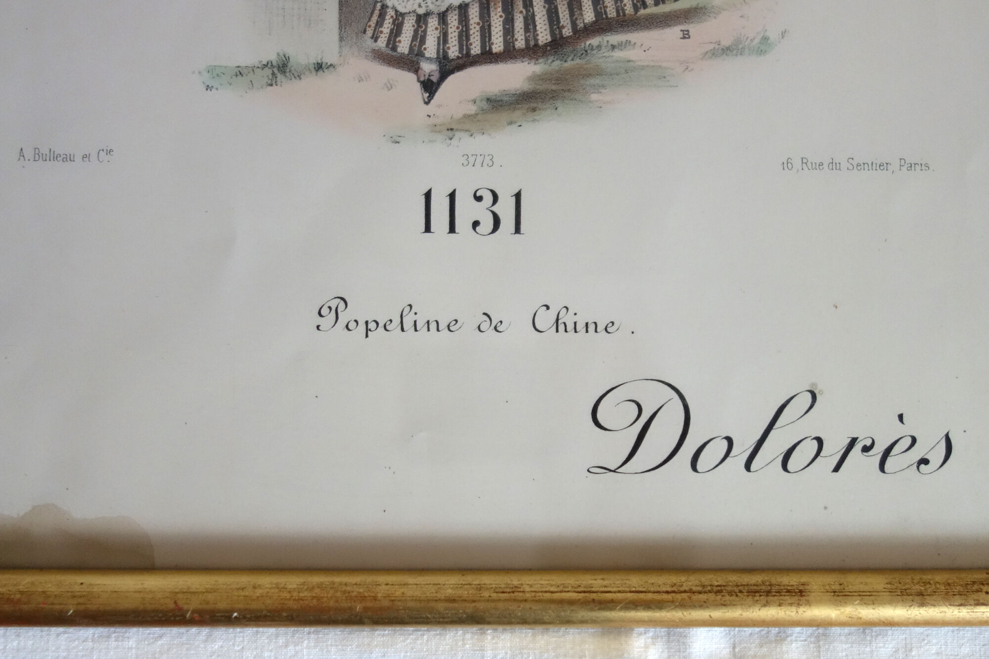 Fashion engraving "Dolorés" circa 1890