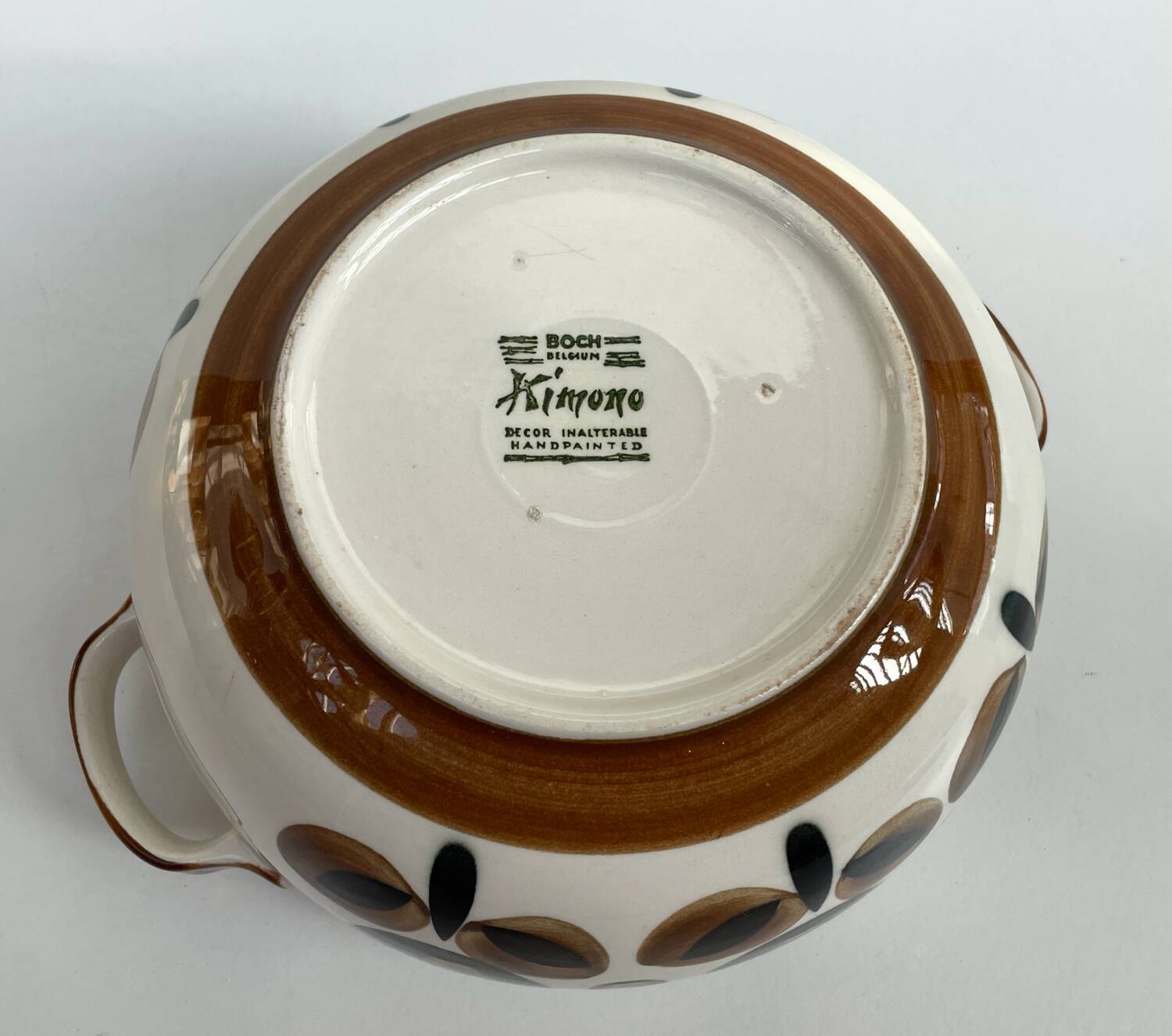 Vintage Boch "Kimono" cache-pot in earthenware – Belgium, 1950s