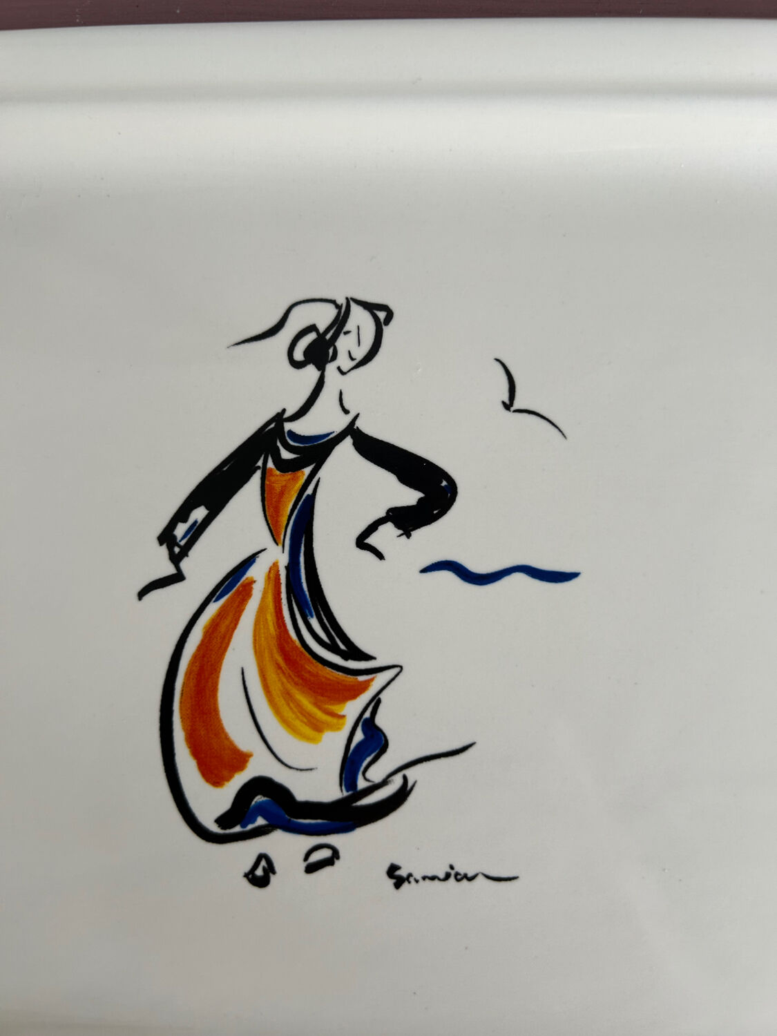 Cake dish KG Lunéville - Breton dancers decoration