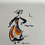 Cake dish KG Lunéville - Breton dancers decoration