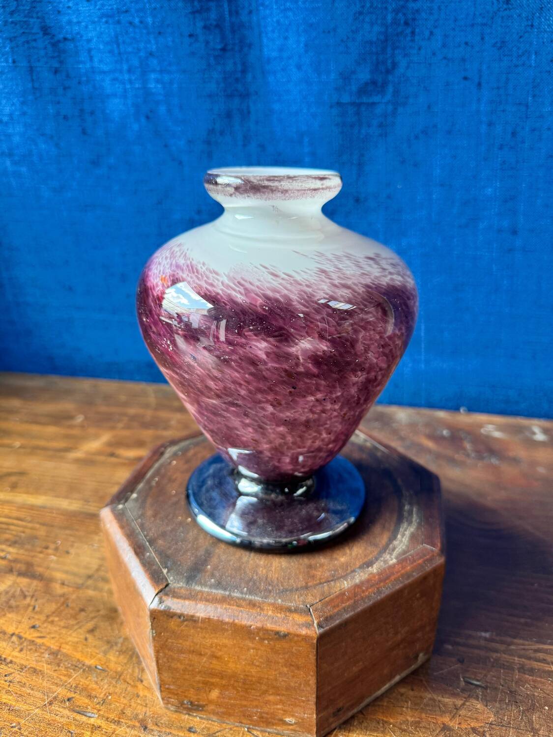 Round blown glass vase from Biot by Jean-Claude Novaro