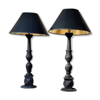 Duo of baluster lamps
