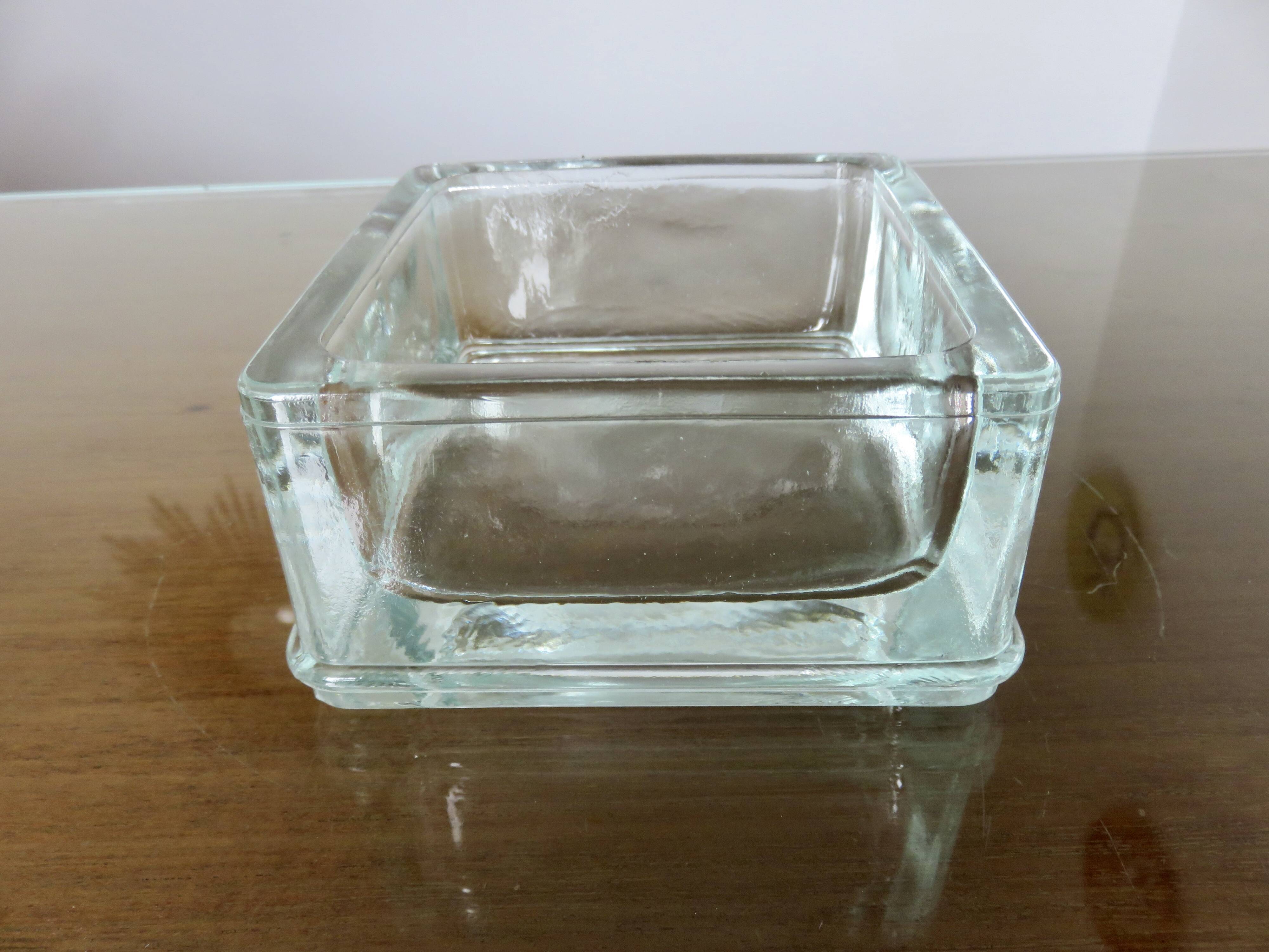 Pavé de verre , cendrier, signé LUMAX, recuit, années 40 50, Le Corbusier
