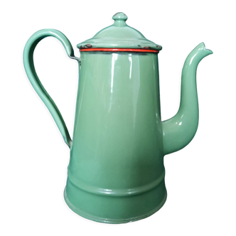 Cafetière émaillée verte