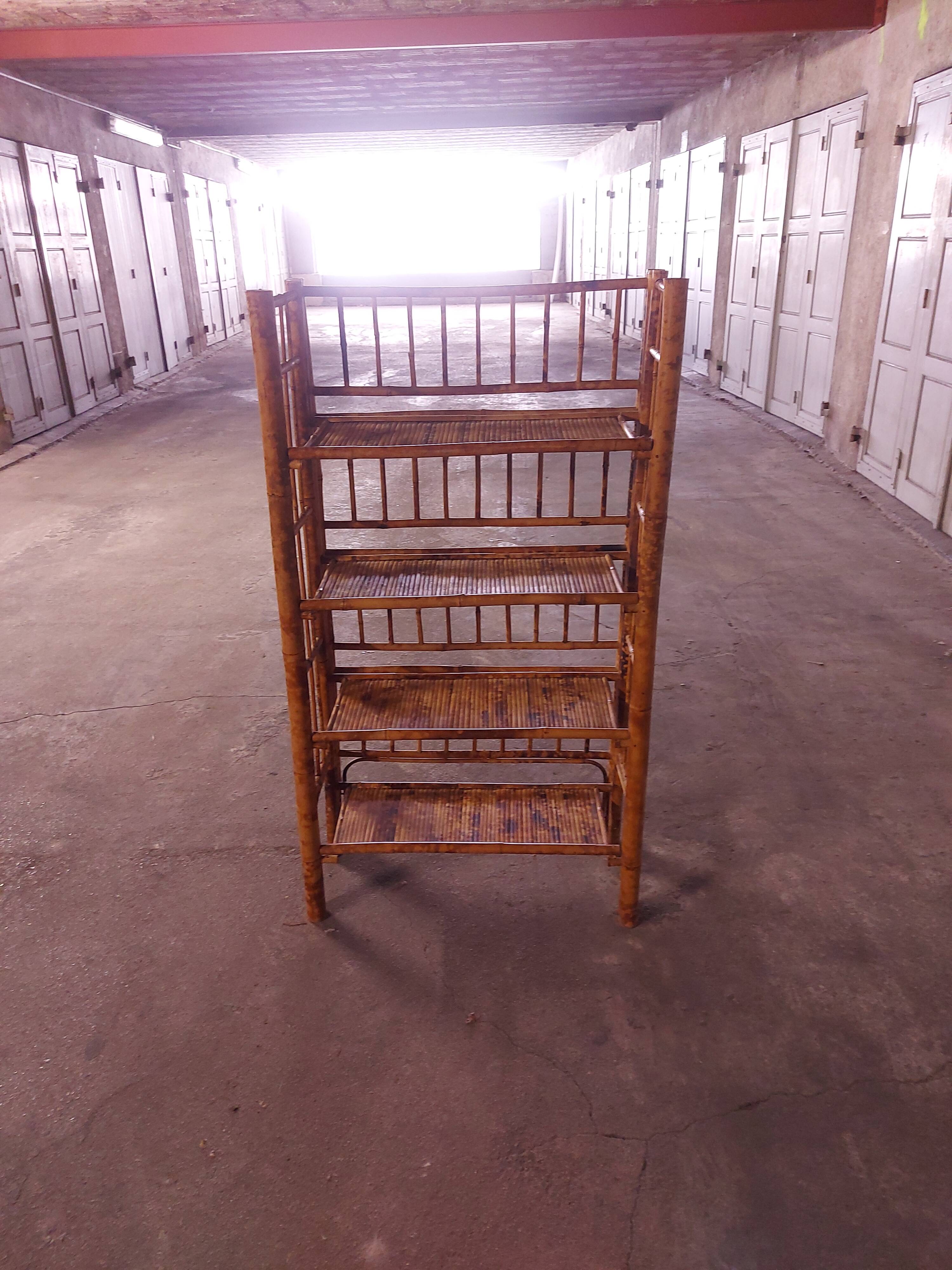 Vintage folding bamboo shelf