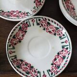 Tasses à café Art Déco décors de roses