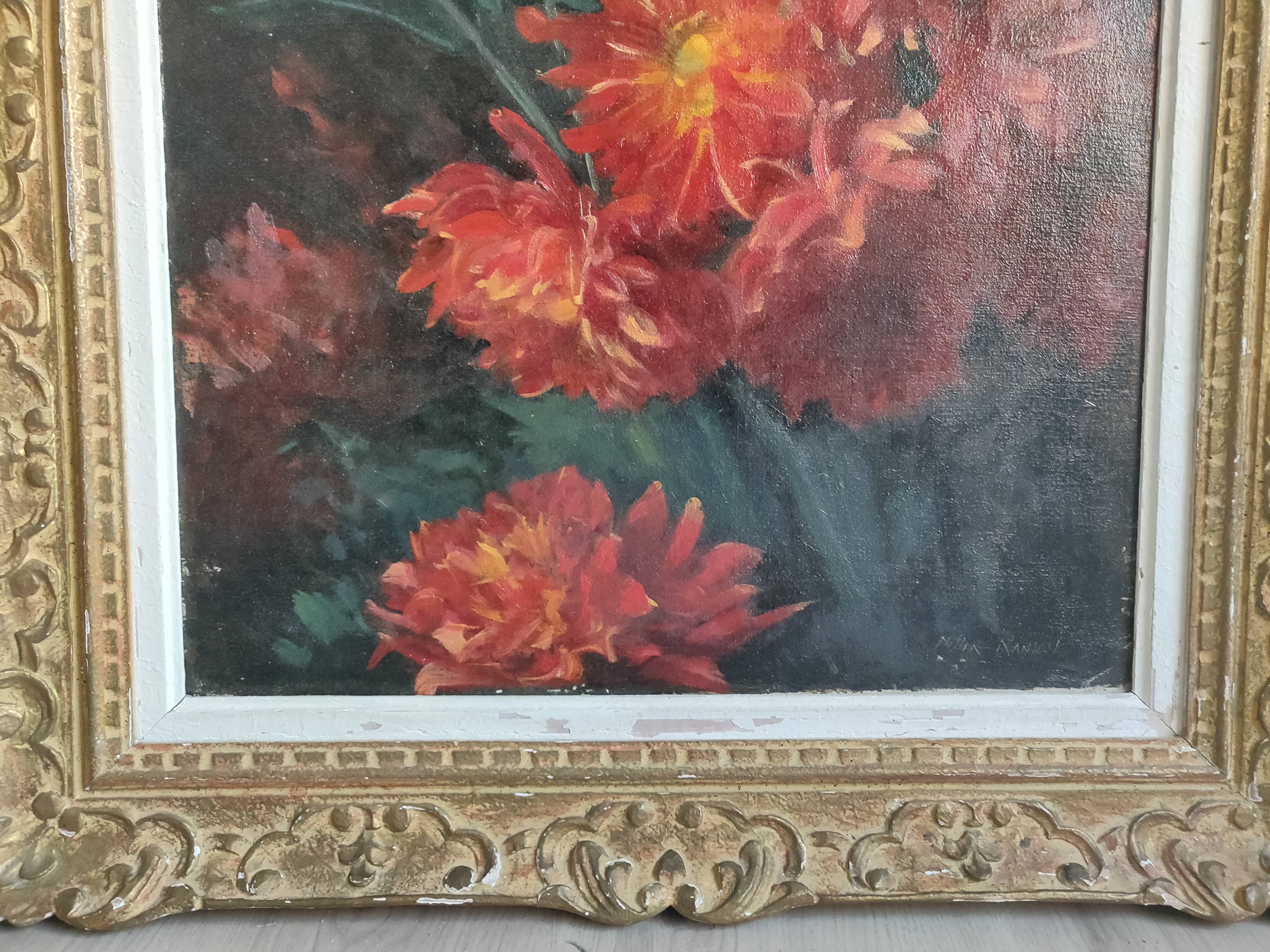 Painting bouquet of flower ellie signed Miller Ranson