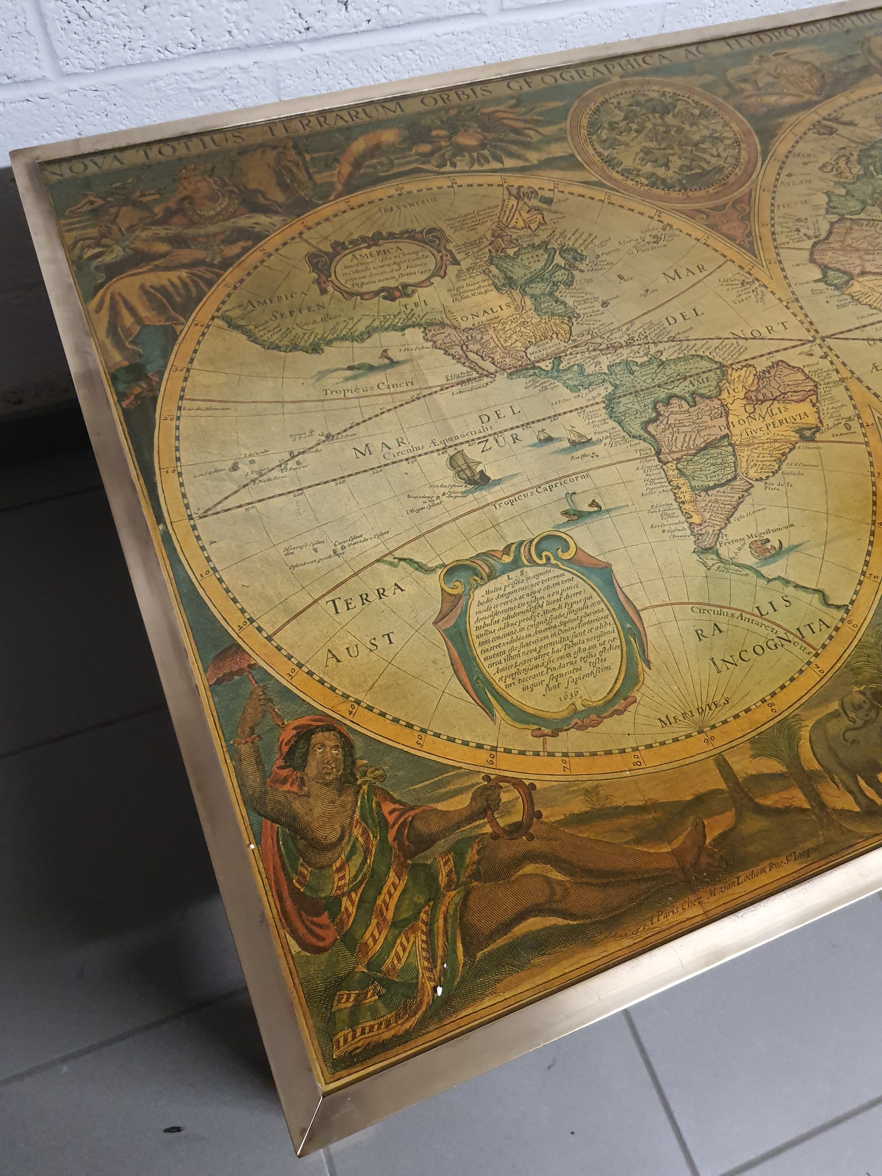 Vintage world map coffee table