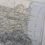 Map of Pyrénées-Orientales, 1889. Authentic Vintage.