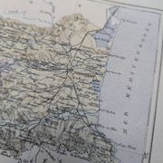 Map of Pyrénées-Orientales, 1889. Authentic Vintage.