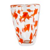 Vase artisanal en verre avec incrustation poisson
