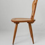 Set of 3 vintage wooden farmhouse chairs from the 1960s.