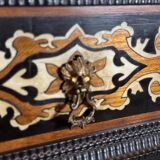 Cabinet in ebony and blackened wood, bone marquetry, 19th century