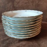 Set of 9 S&M fine porcelain soup plates