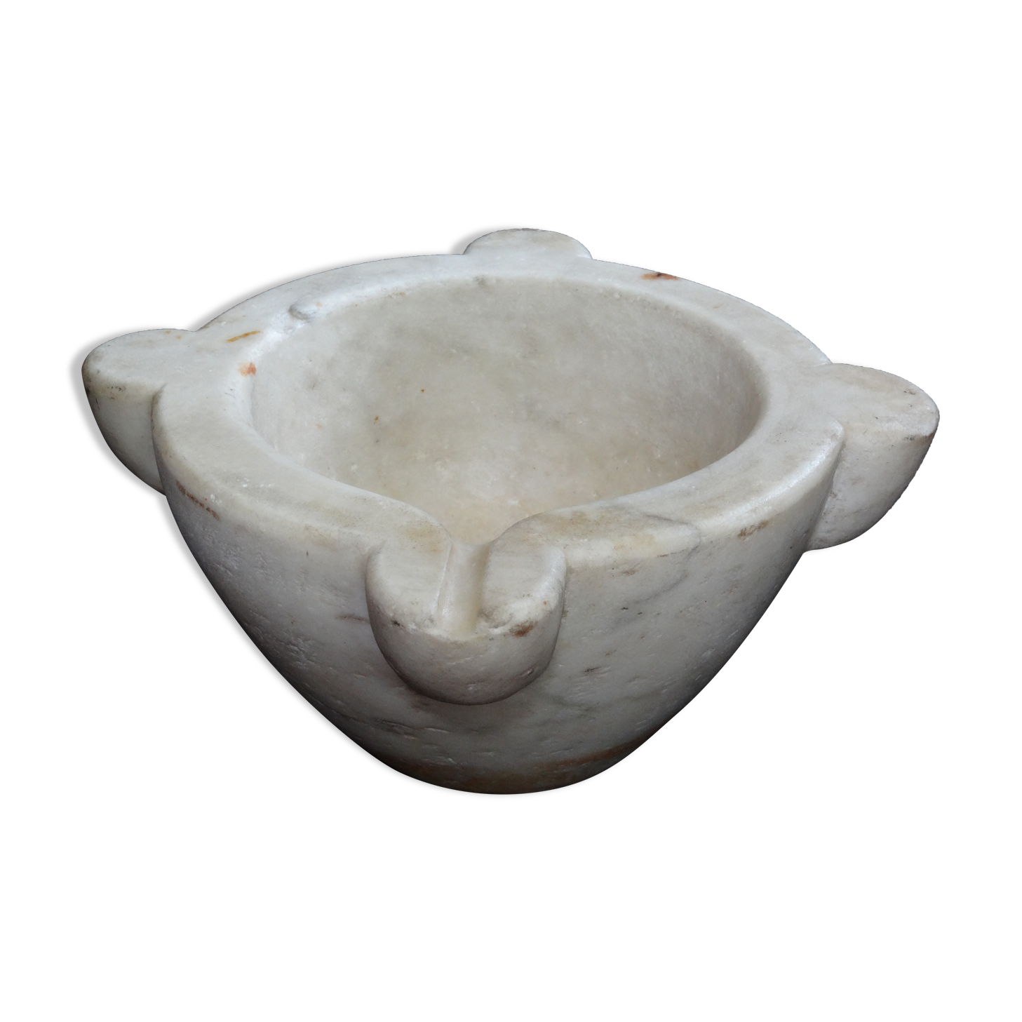 Carrara marble mortar of eighteenth period 37 x 18 cm