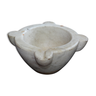 Mortier en marbre de Carrare d'époque XVIIIème 37 x 18 cm