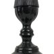 Pair of black metal table lamps lamps fabric shade parex vintage 58cm