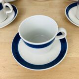 Tea set 6 cups ceramic Koka by Rörstrand Sweden, Scandinavian