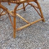 Pair of rattan basket armchairs 60s