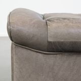 Grey leather elements design sofa 3 elements + footstool