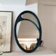 Art Nouveau style mirror in imperial green enamelled cast iron – Circa 1980