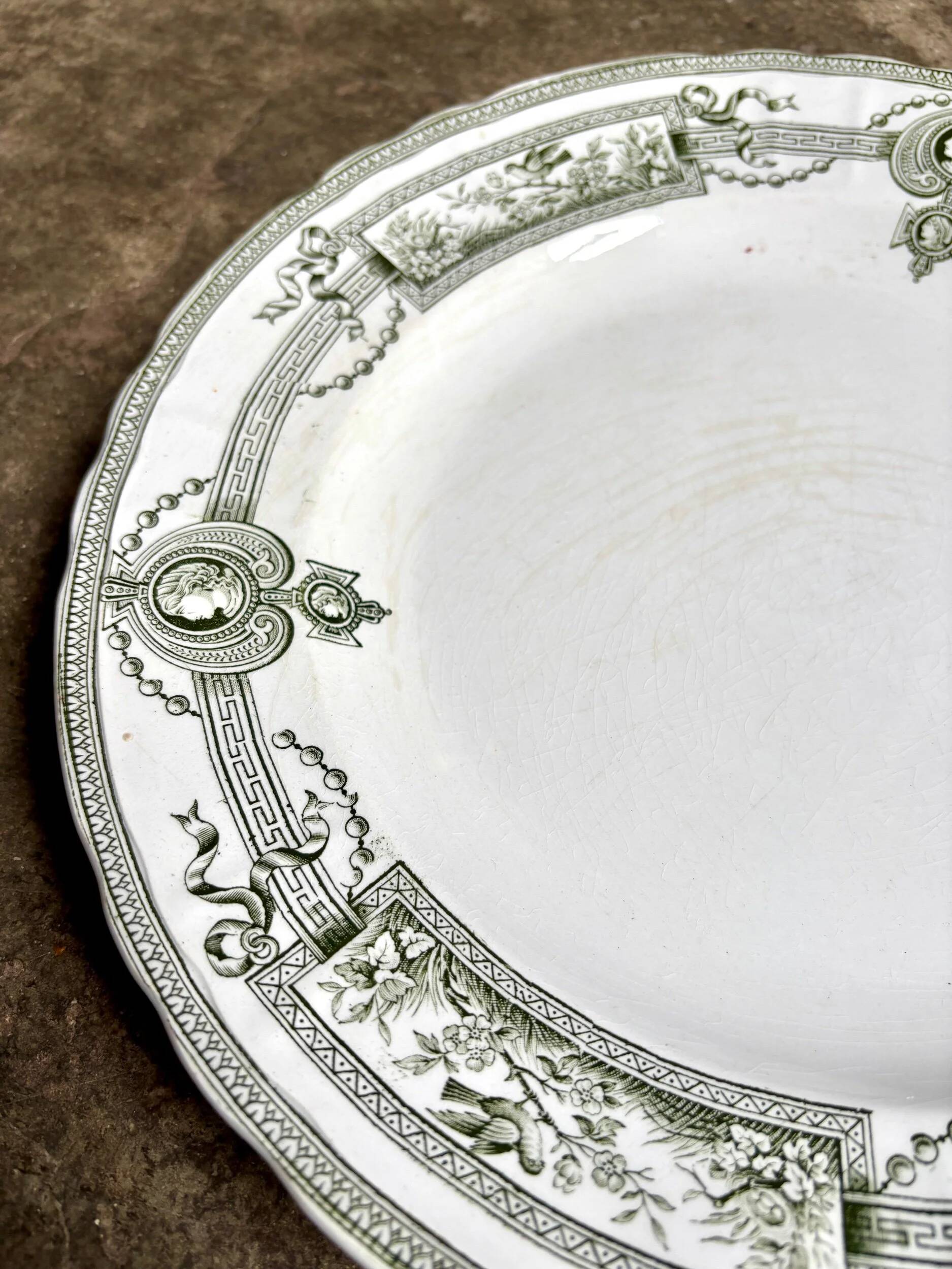 Round ironstone dish from St Amand and Hamage, "Medallion" service