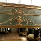 Mirror trumeau ancient in wood sculpted style Louis XVI 19th, 135x134